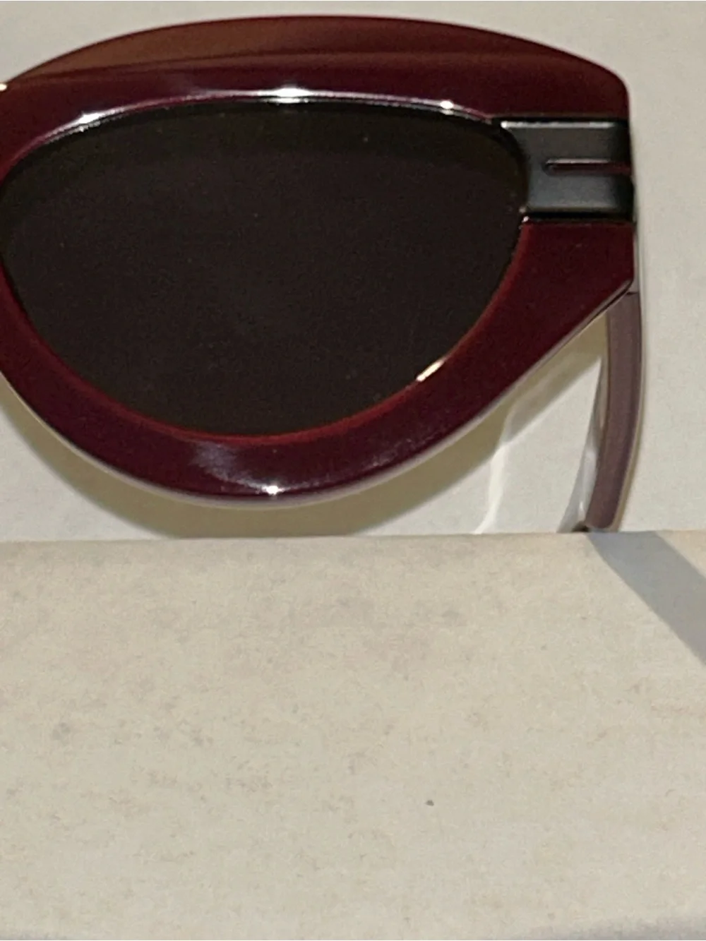 Palm Angels Red Cat-Eye Sunglasses with Brown Case and Box